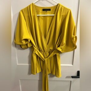 Sugarlips Mustard Wrap Kimono Robe